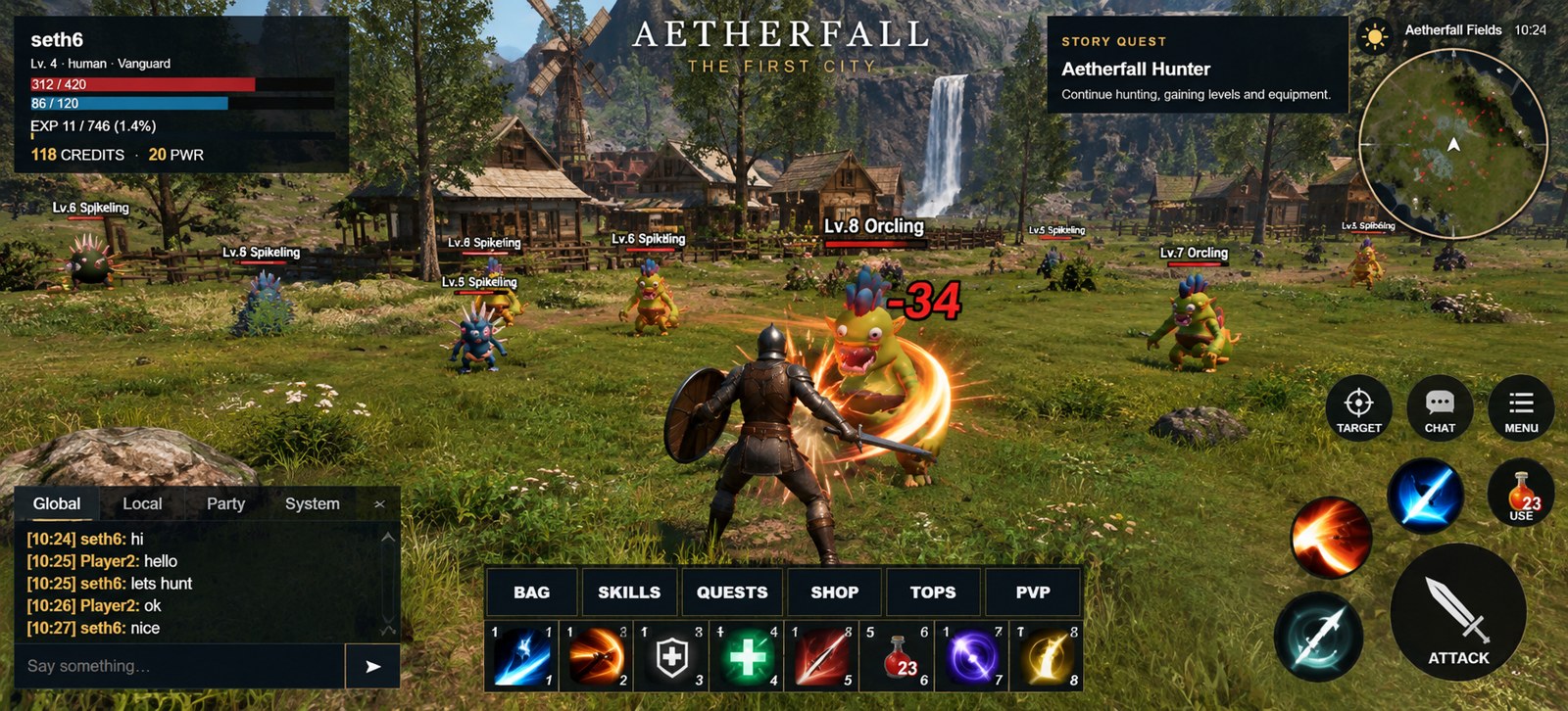UVRIS browser fantasy MMORPG in the world of Aetherfall