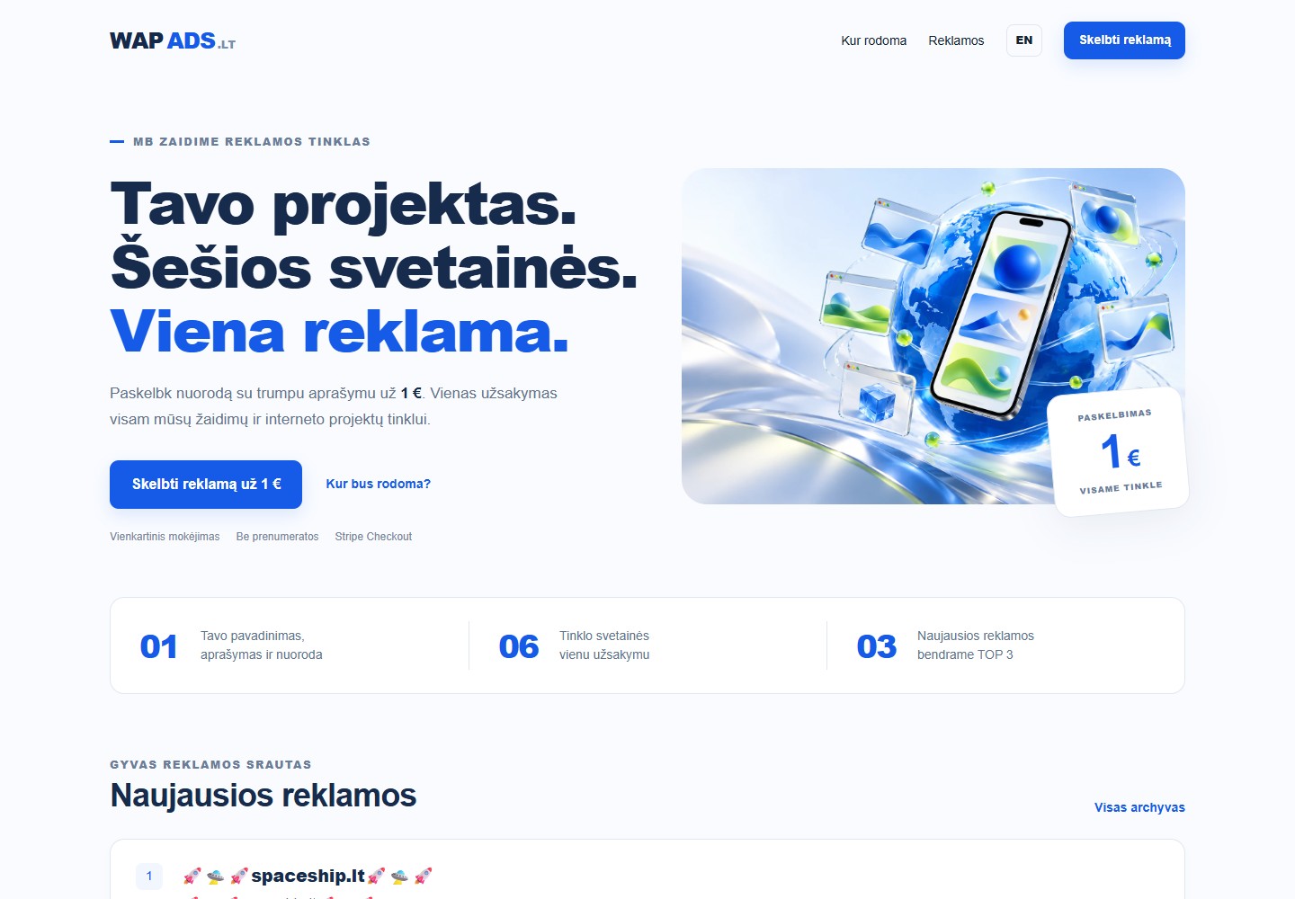 WAPADS.LT advertising platform website